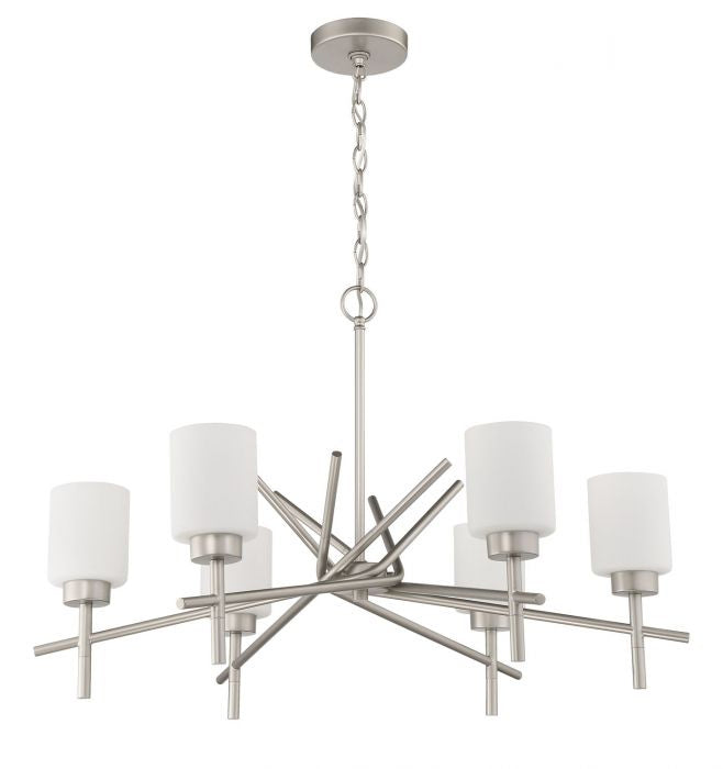 Cadence Six Light Chandelier in Satin Nickel