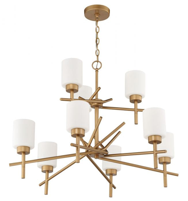 Cadence Nine Light Chandelier in Soft Gold