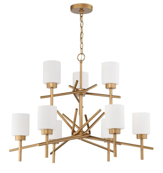 Cadence Nine Light Chandelier in Soft Gold