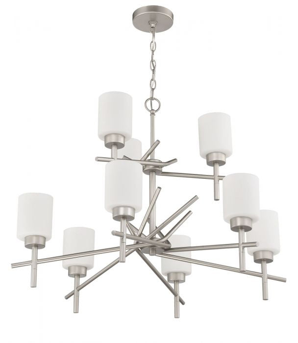 Cadence Nine Light Chandelier in Satin Nickel