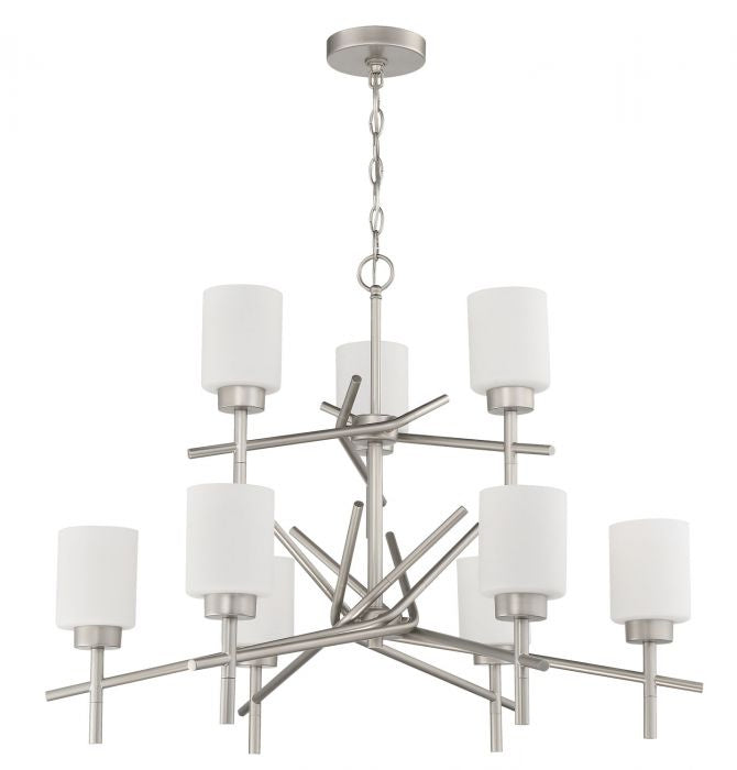 Cadence Nine Light Chandelier in Satin Nickel