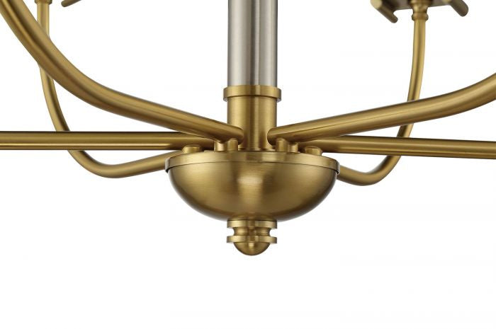 Stanza Six Light Chandelier in Brushed Polished Nickel/Satin Brass