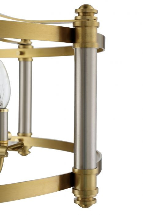 Stanza Six Light Pendant in Brushed Polished Nickel/Satin Brass