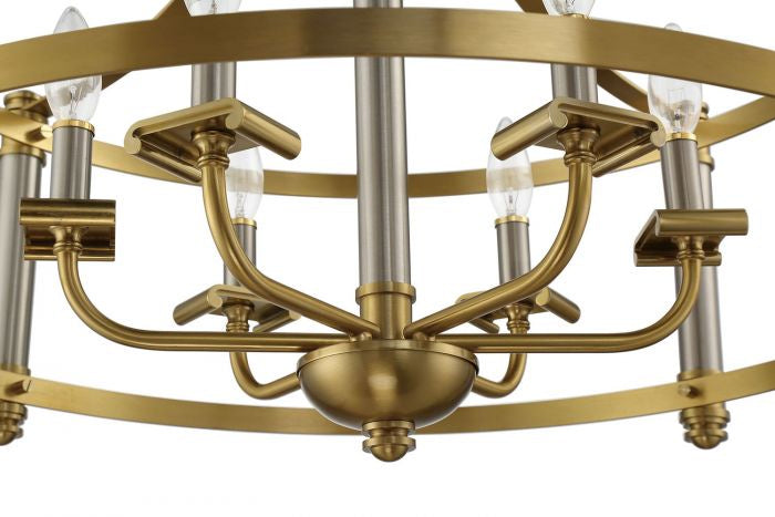 Stanza Six Light Pendant in Brushed Polished Nickel/Satin Brass