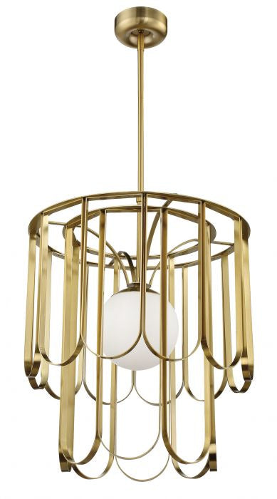 Melody One Light Pendant in Satin Brass