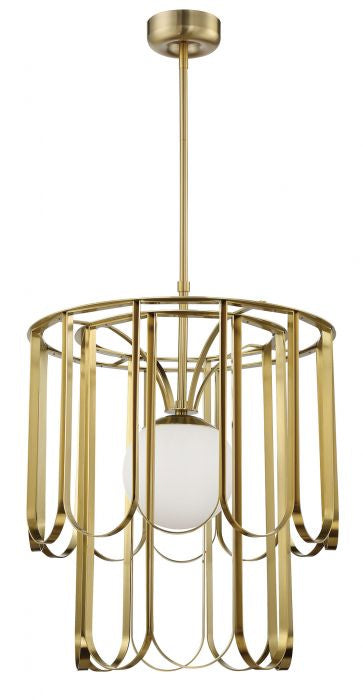 Melody One Light Pendant in Satin Brass