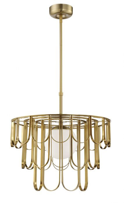 Melody One Light Pendant in Satin Brass