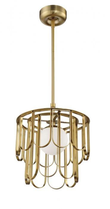 Melody One Light Pendant in Satin Brass