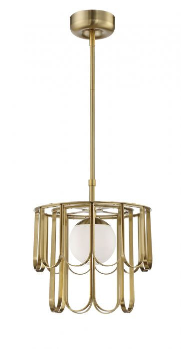 Melody One Light Pendant in Satin Brass