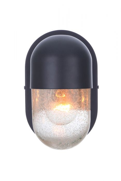 Pill One Light Wall Sconce in Flat Black