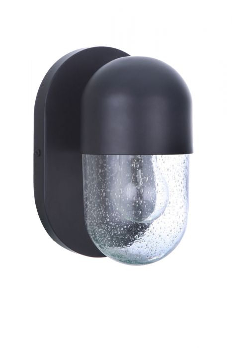 Pill One Light Wall Sconce in Flat Black