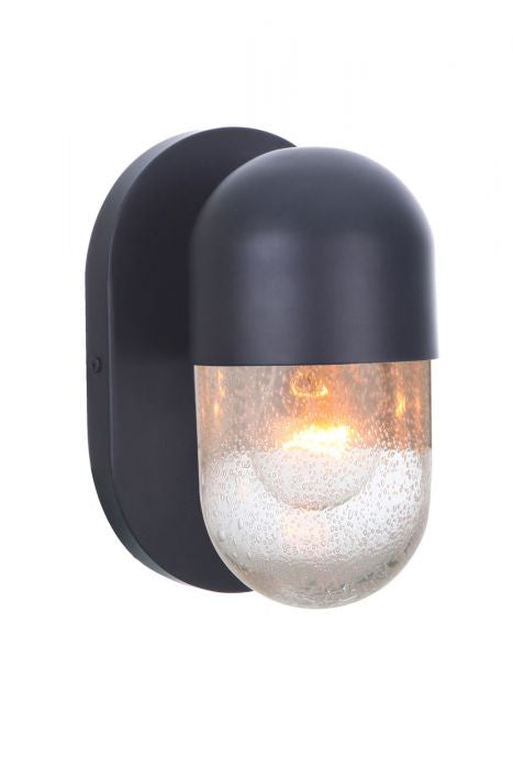 Pill One Light Wall Sconce in Flat Black