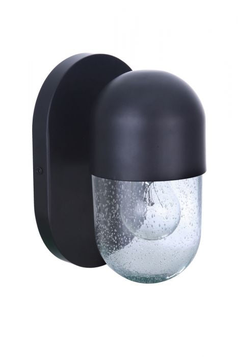 Pill One Light Wall Sconce in Flat Black