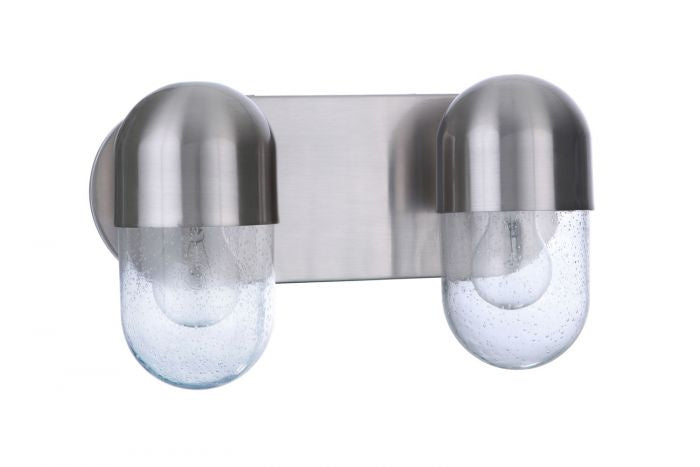 Pill Two Light Vanity in Brushed Polished Nickel