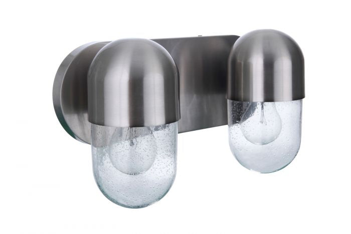 Pill Two Light Vanity in Brushed Polished Nickel