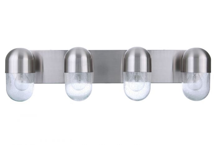 Pill Four Light Vanity in Brushed Polished Nickel