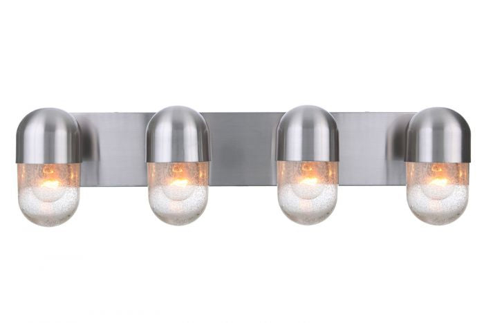 Pill Four Light Vanity in Brushed Polished Nickel