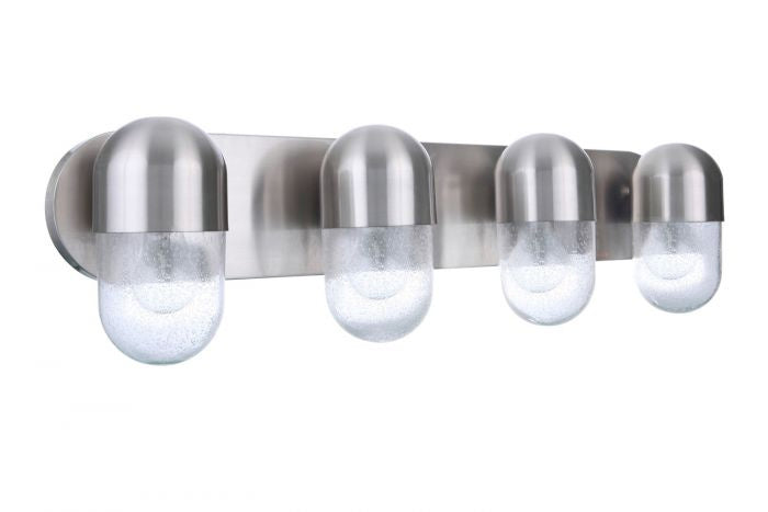 Pill Four Light Vanity in Brushed Polished Nickel