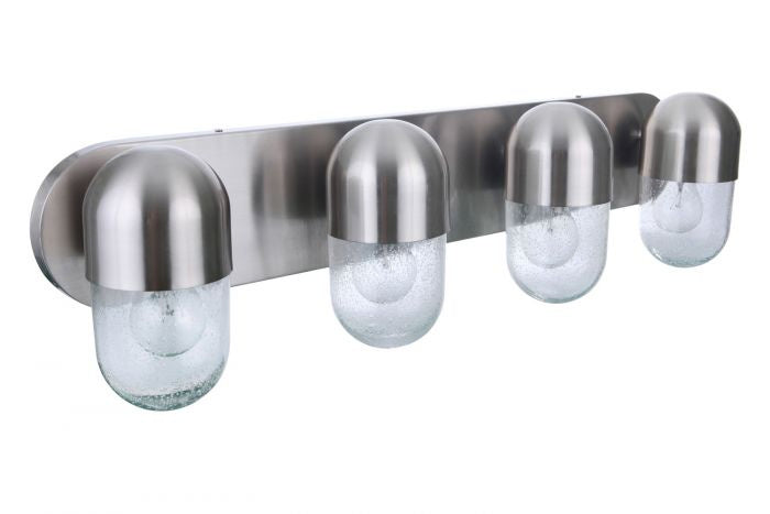 Pill Four Light Vanity in Brushed Polished Nickel