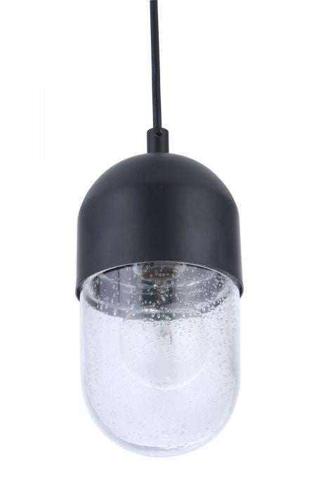 Pill One Light Mini Pendant in Flat Black