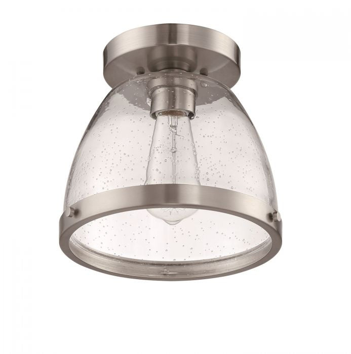 Lodie One Light Flushmount in Brushed Polished Nickel