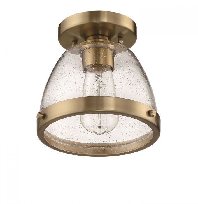 Lodie One Light Flushmount in Satin Brass