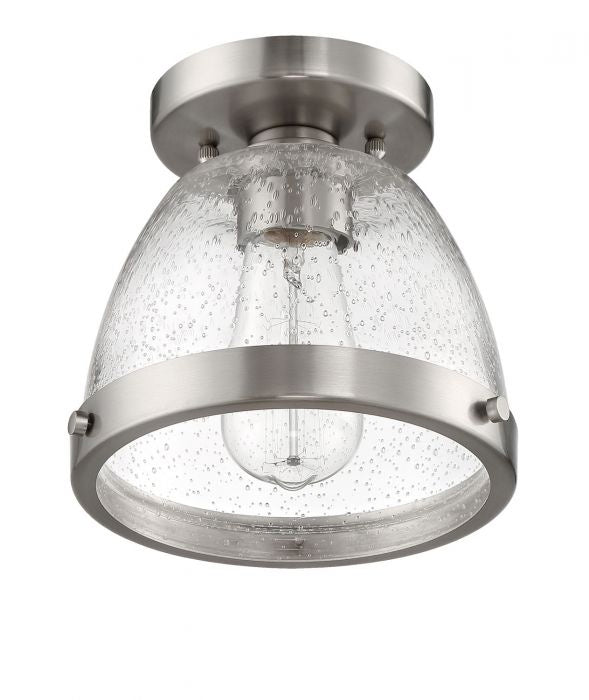 Lodie One Light Flushmount in Brushed Polished Nickel