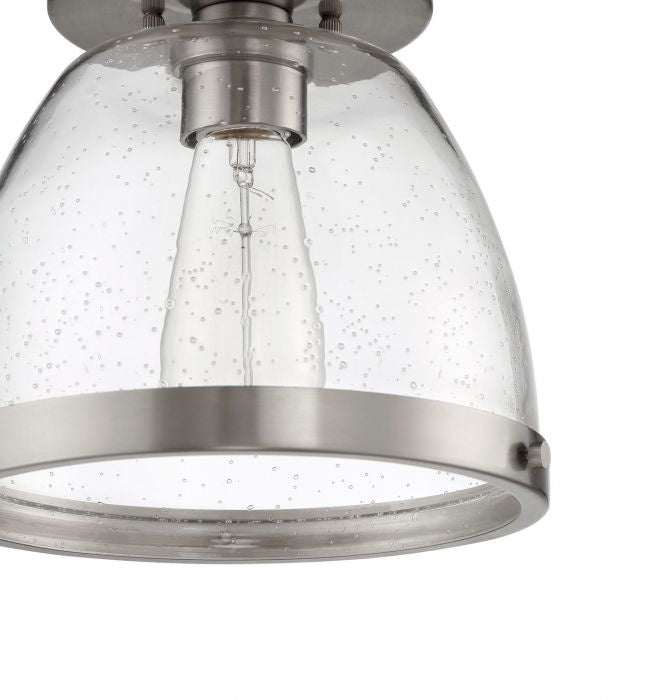 Lodie One Light Flushmount in Brushed Polished Nickel