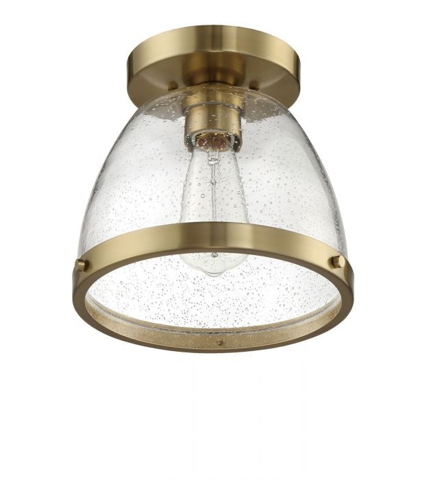 Lodie One Light Flushmount in Satin Brass