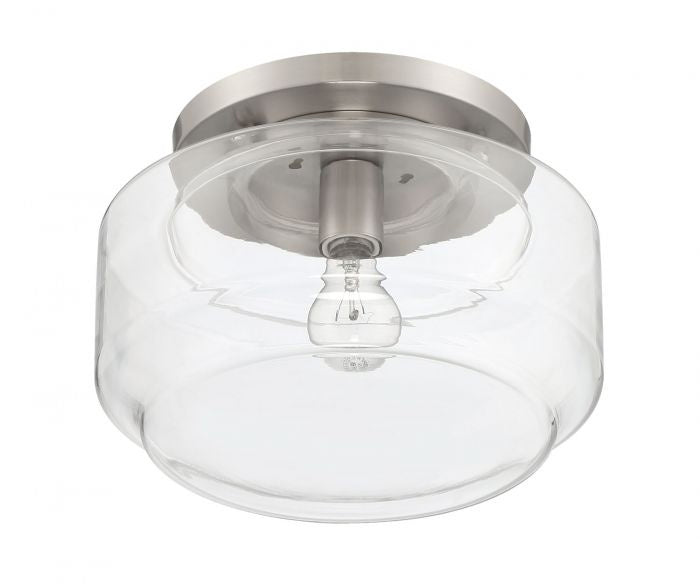 Peri One Light Flushmount in Brushed Polished Nickel