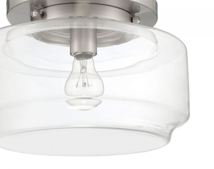 Peri One Light Flushmount in Brushed Polished Nickel