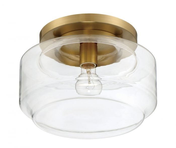 Peri One Light Flushmount in Satin Brass