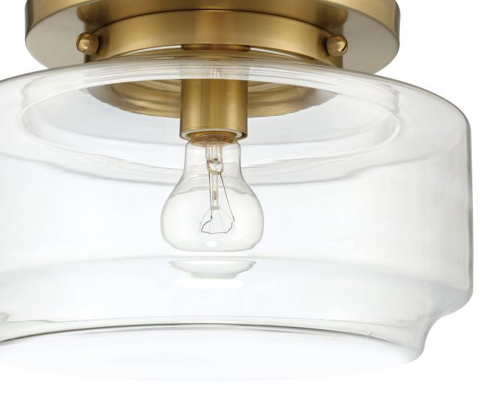 Peri One Light Flushmount in Satin Brass