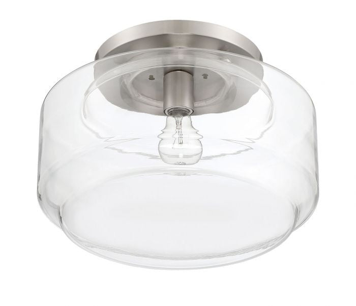 Peri One Light Flushmount in Brushed Polished Nickel