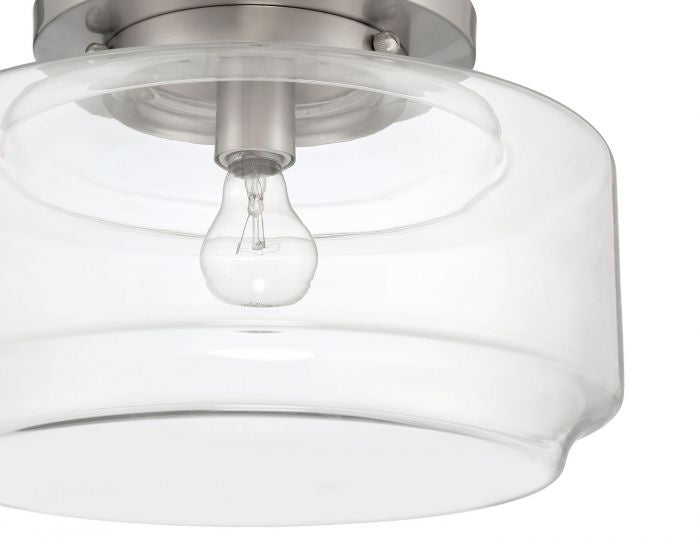 Peri One Light Flushmount in Brushed Polished Nickel