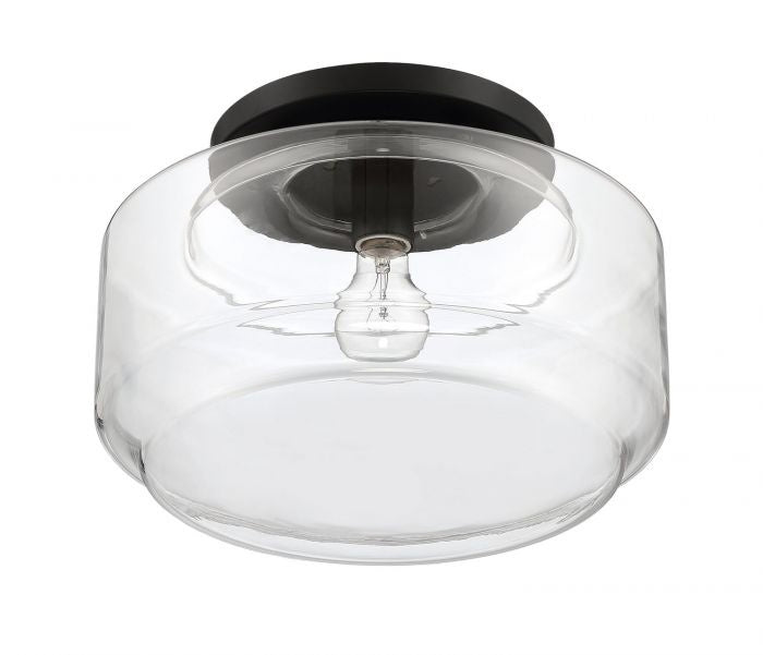 Peri One Light Flushmount in Flat Black