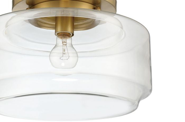 Peri One Light Flushmount in Satin Brass