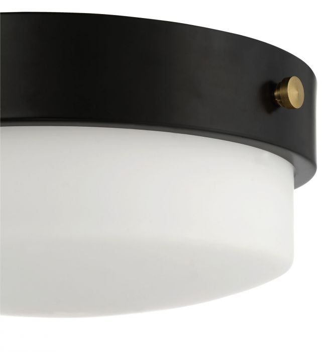 Oak Street Two Light Flushmount in Flat Black