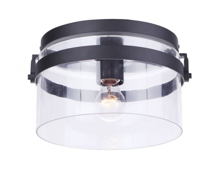 Franklin One Light Outdoor Flush Mount in Midnight