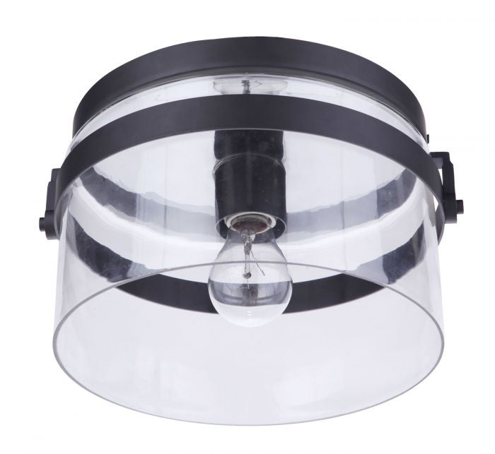 Franklin One Light Outdoor Flush Mount in Midnight