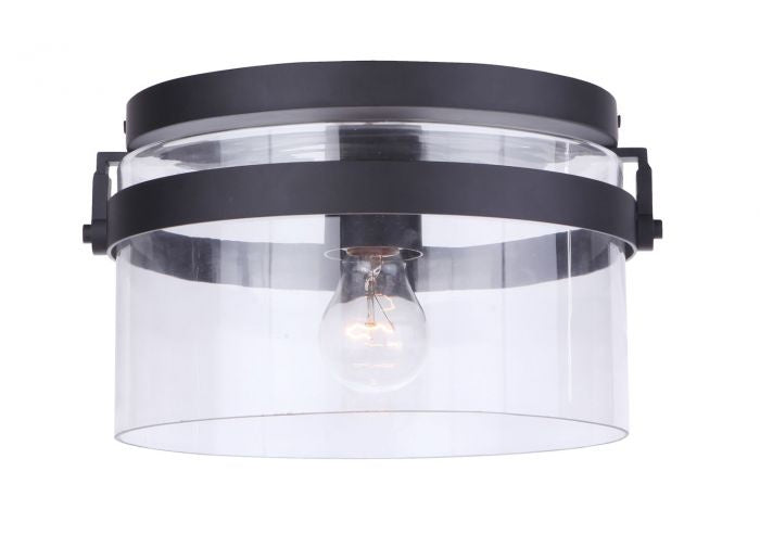 Franklin One Light Outdoor Flush Mount in Midnight