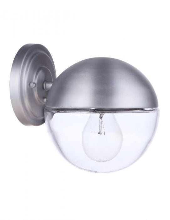 Evie One Light Outdoor Wall Mount in Satin Aluminum