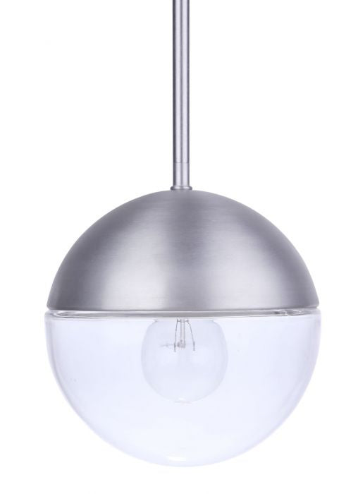 Evie One Light Outdoor Pendant in Satin Aluminum