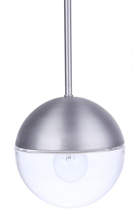 Evie One Light Outdoor Pendant in Satin Aluminum