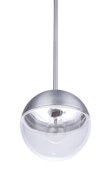 Evie One Light Outdoor Pendant in Satin Aluminum