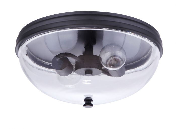 Sivo Two Light Outdoor Flush Mount in Midnight