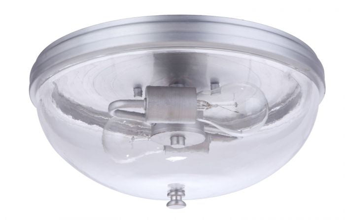 Sivo Two Light Outdoor Flush Mount in Satin Aluminum