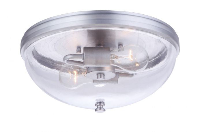 Sivo Two Light Outdoor Flush Mount in Satin Aluminum