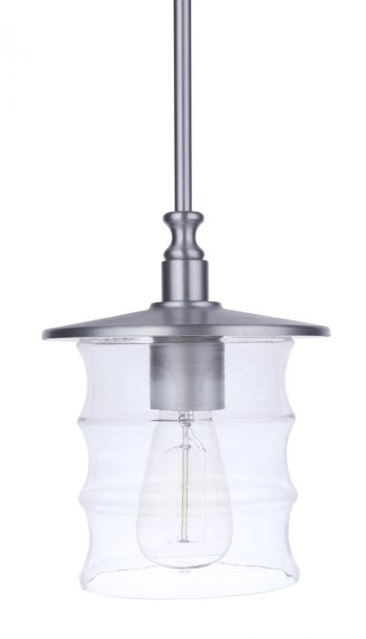 Canon One Light Outdoor Pendant in Satin Aluminum