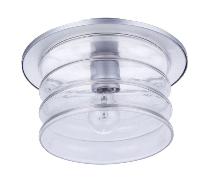 Canon One Light Outdoor Flush Mount in Satin Aluminum